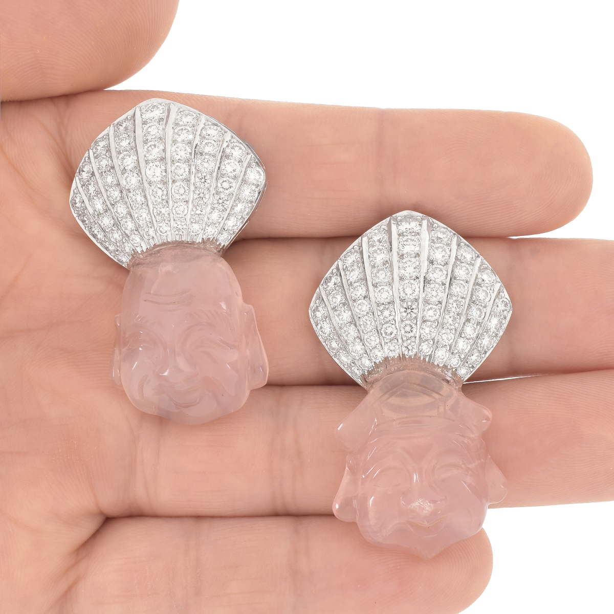 Tambetti Diamond and Platinum Ear Clips