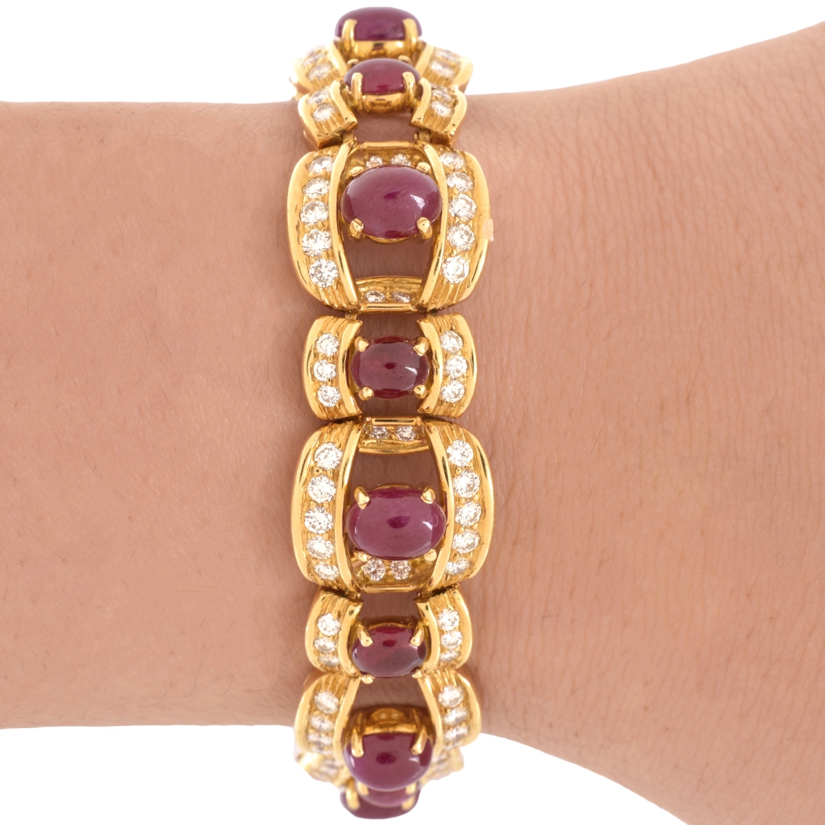 Burma Ruby, Diamond and 18K Bracelet