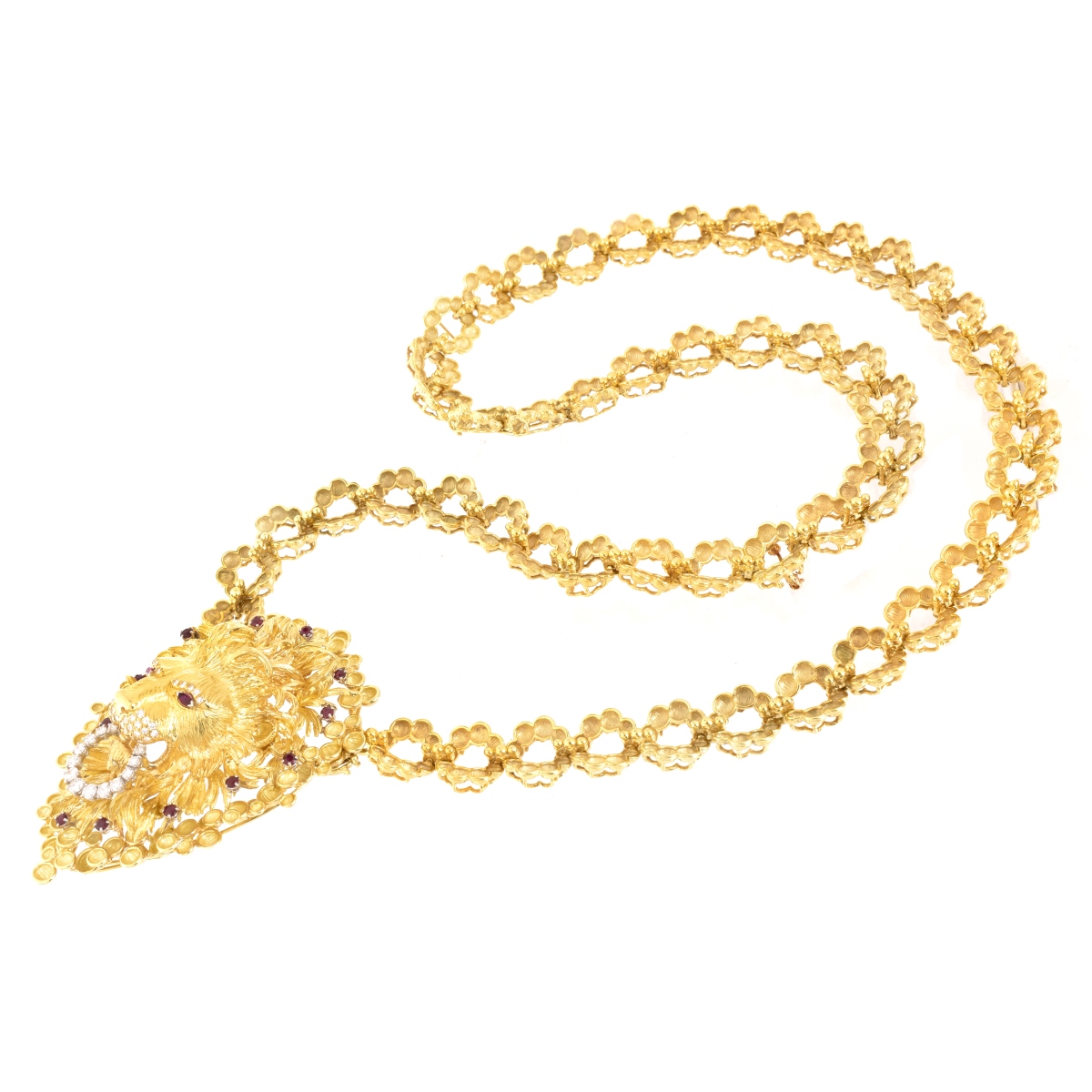 Large Diamond and 18K Pendant Necklace