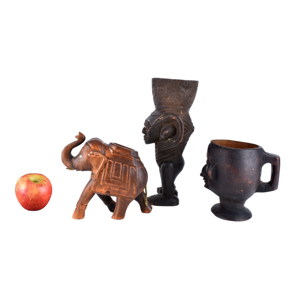 Three African Wood Carvings.