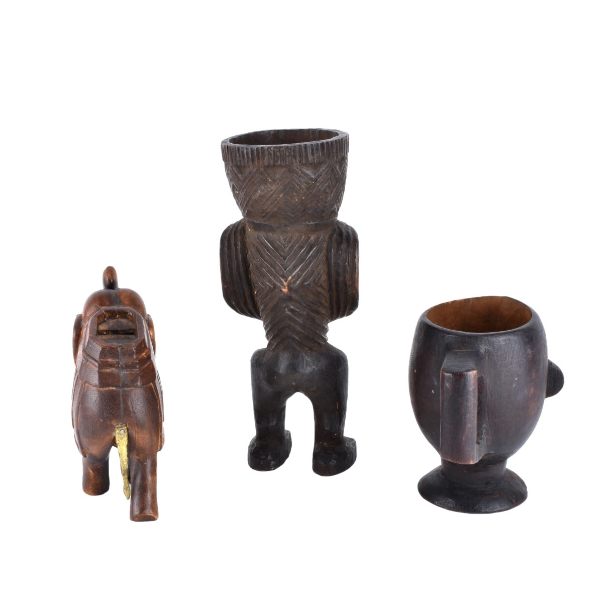 Three African Wood Carvings.