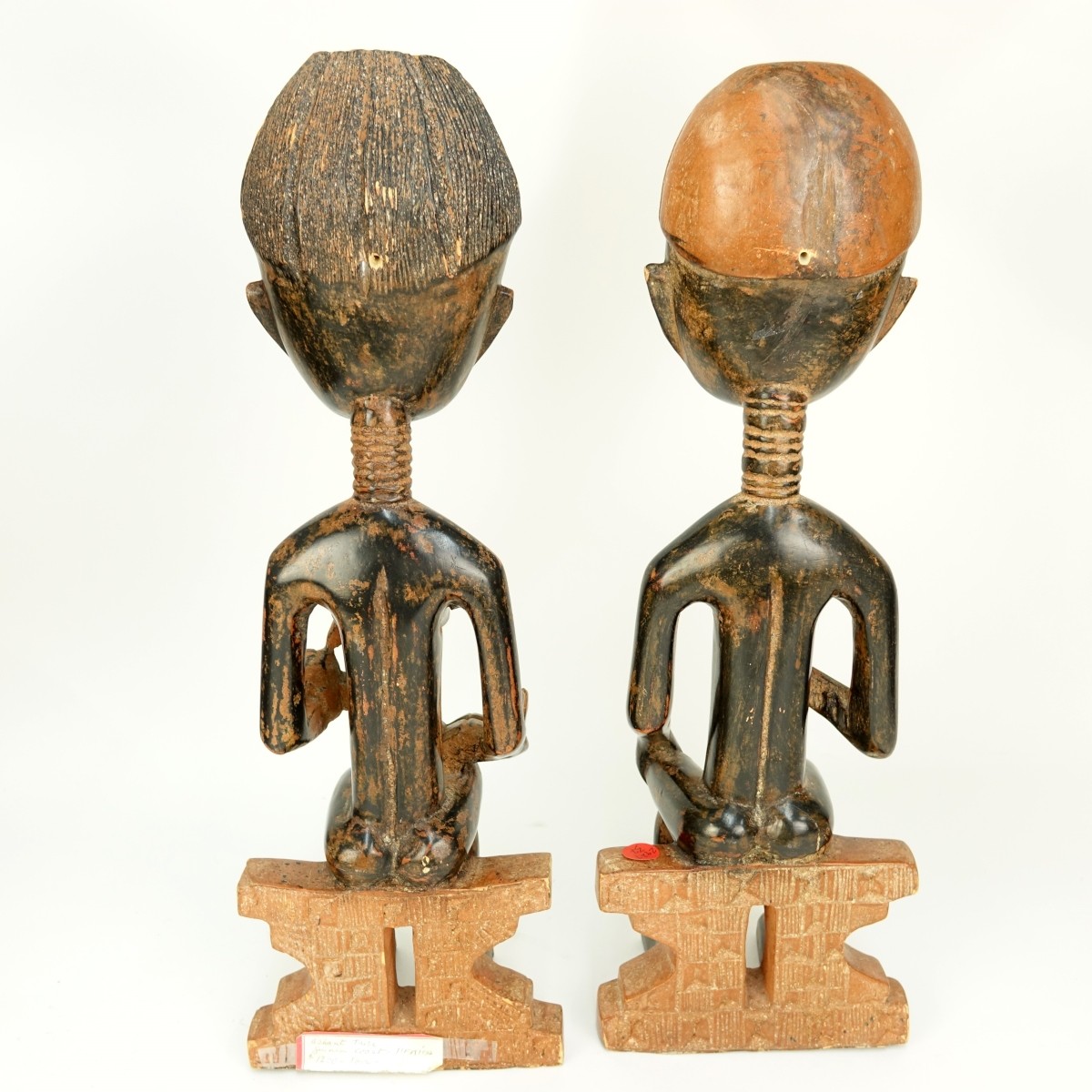 Pair Asanti African Wood Fertility Sculptures