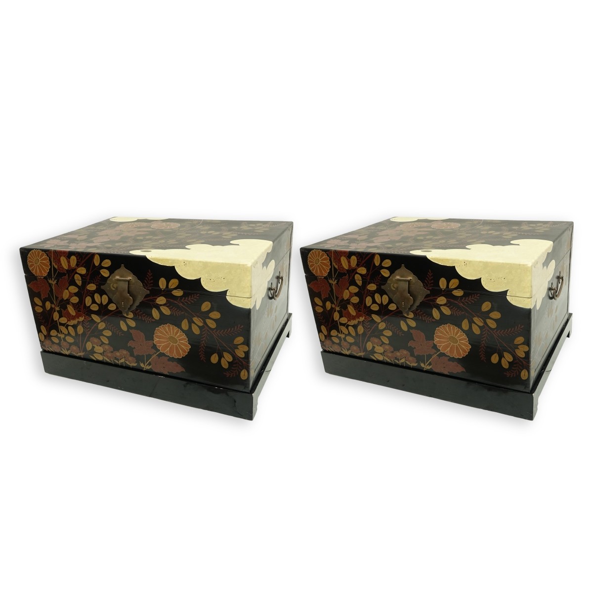 Pair of Japanese Lacquered Trunks