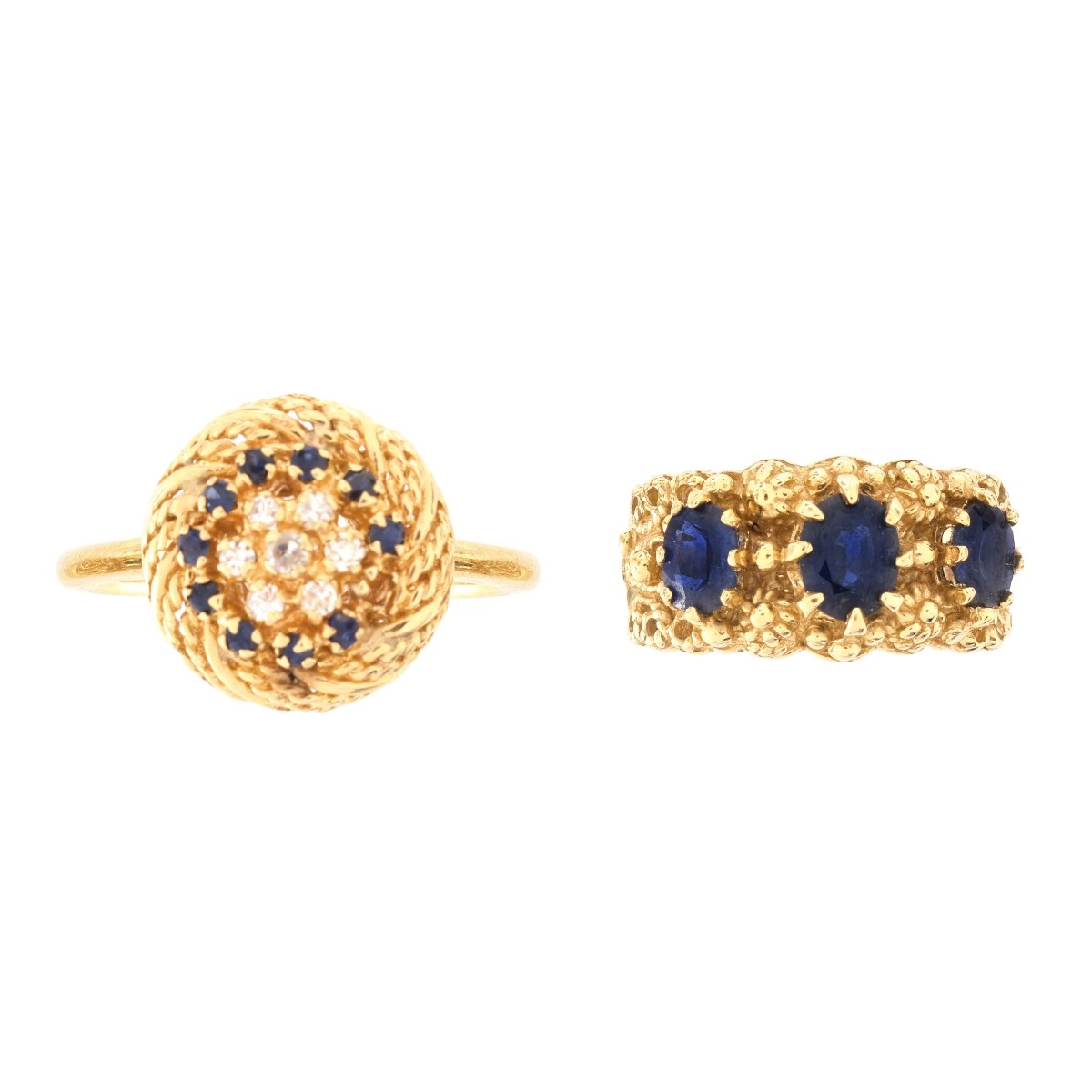 Two 14K and Gemstone Rings