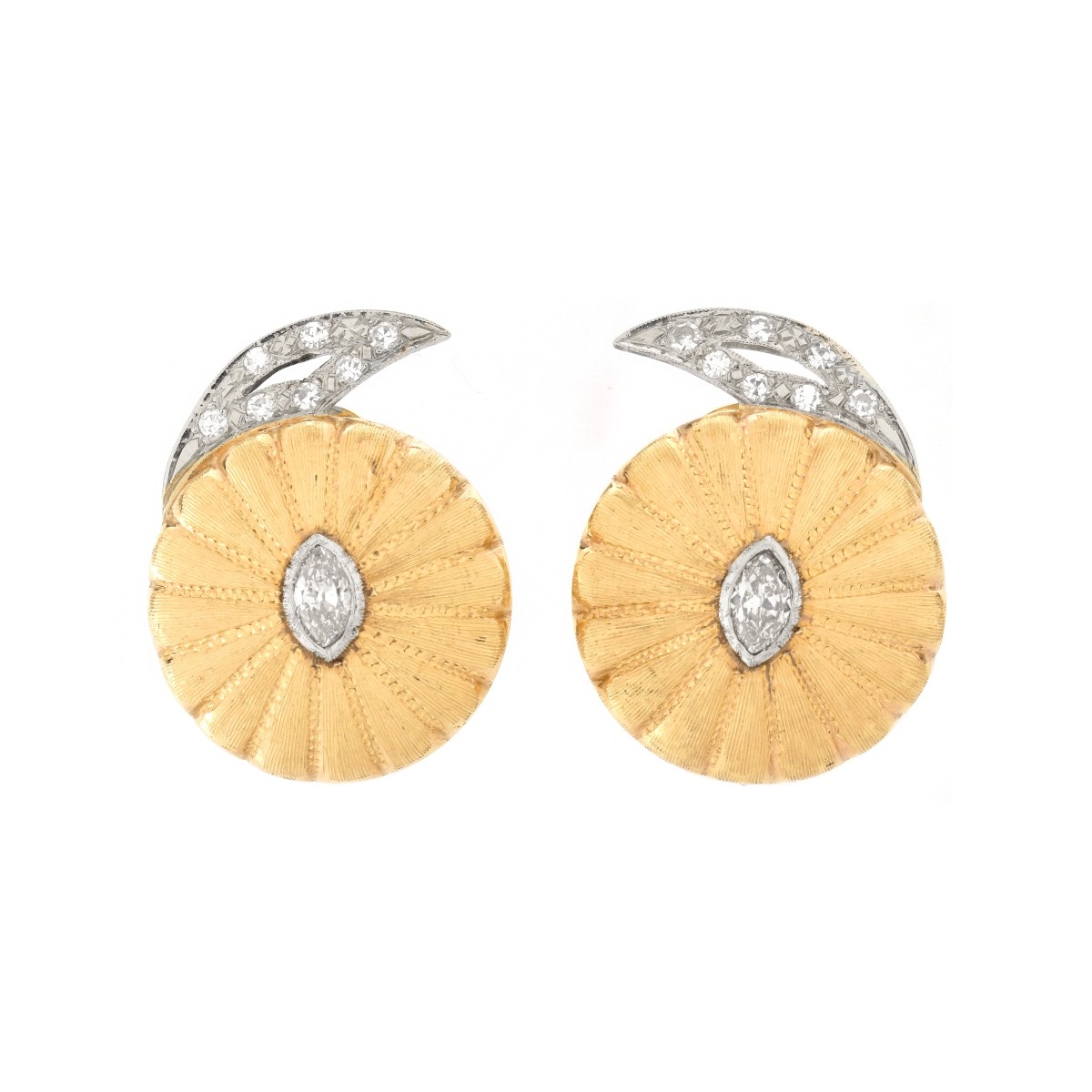 Antique Diamond and 14K Earrings