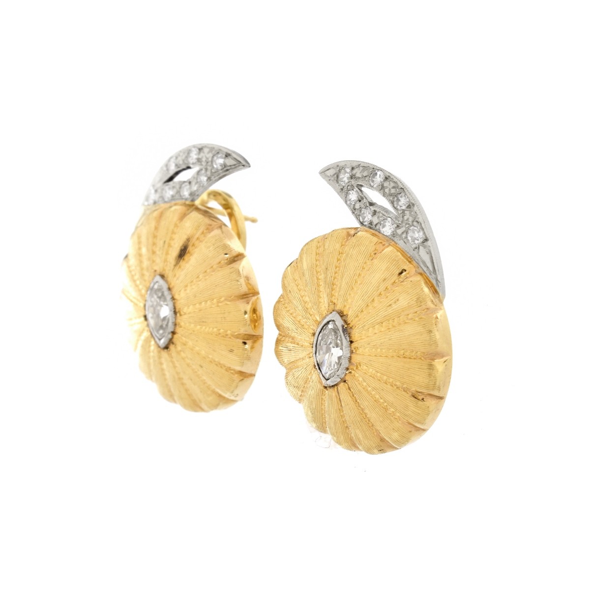 Antique Diamond and 14K Earrings