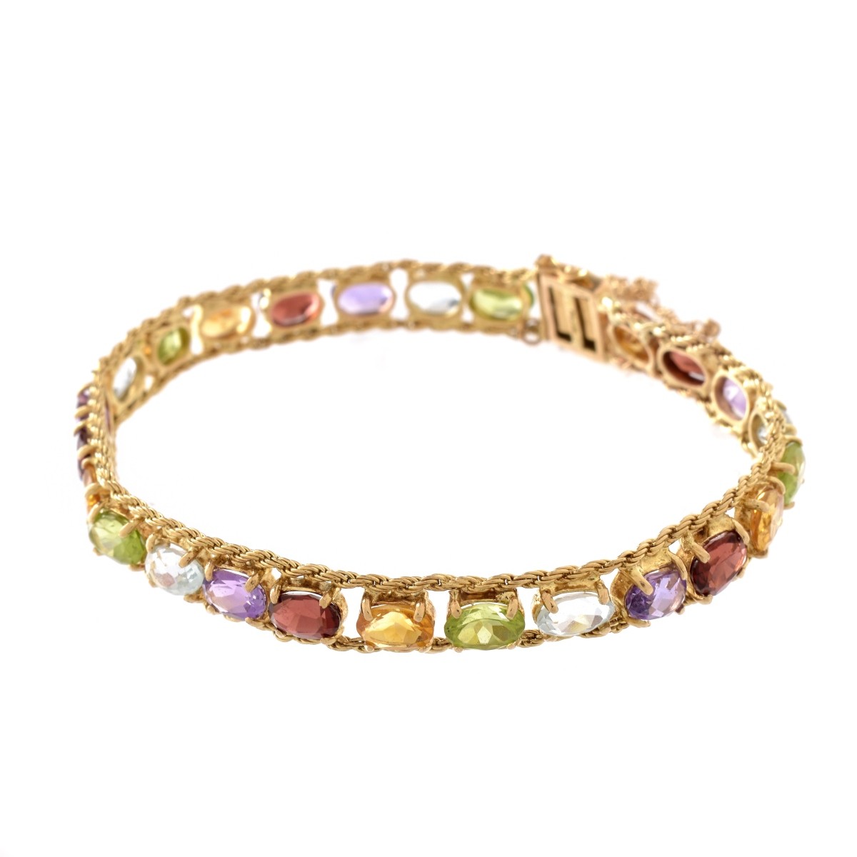 Multi Gemstone and 14K Bracelet