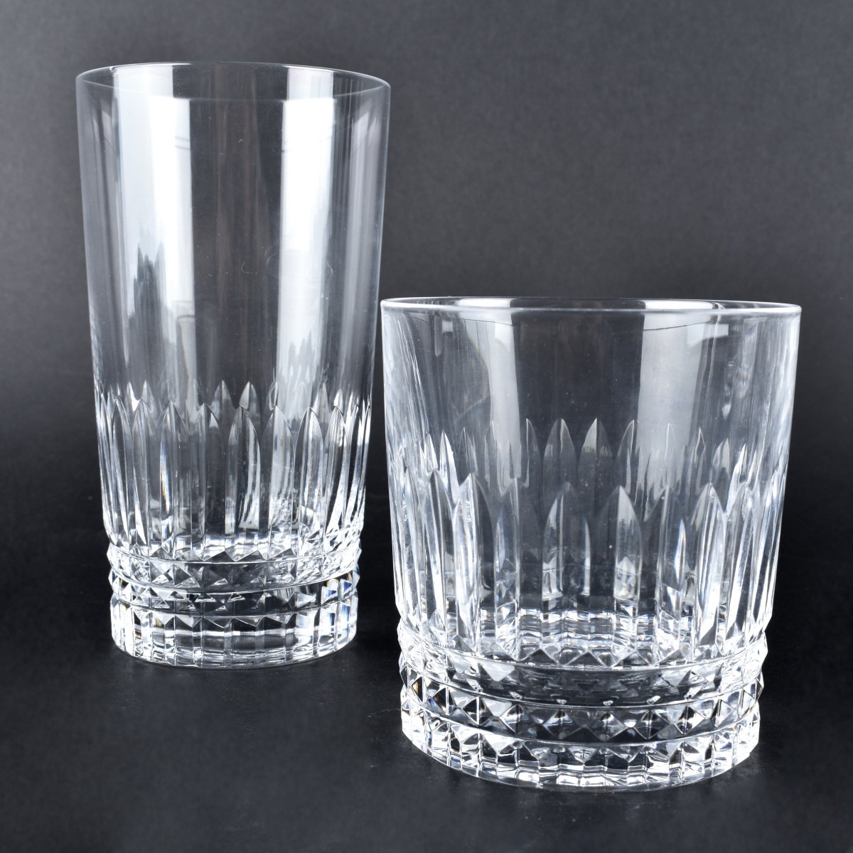 Ten Baccarat Style Crystal Glasses