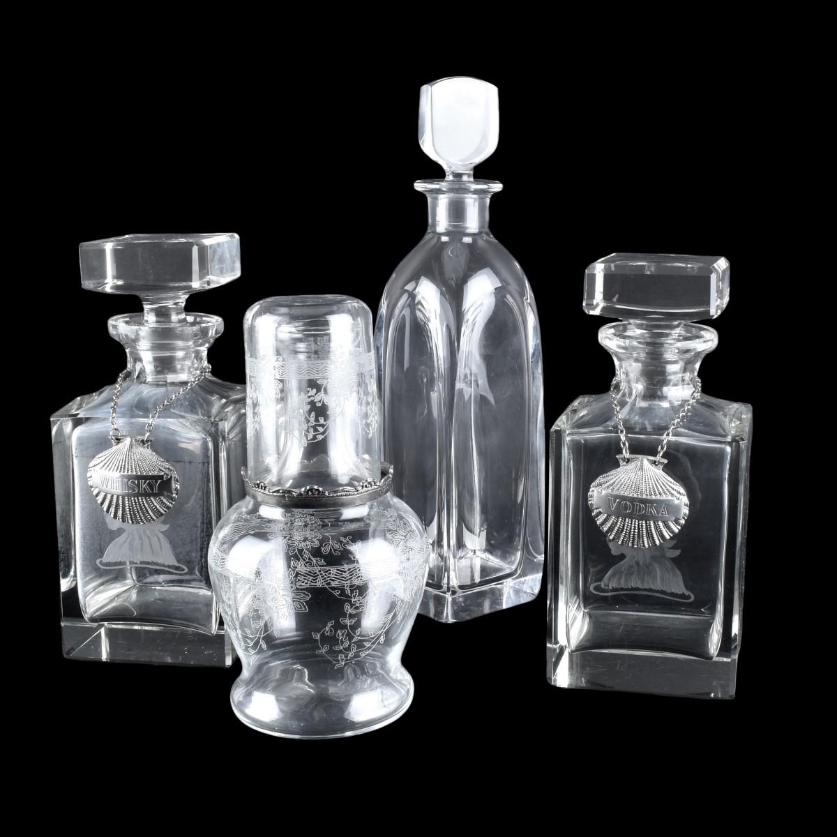 Four Crystal Decanters