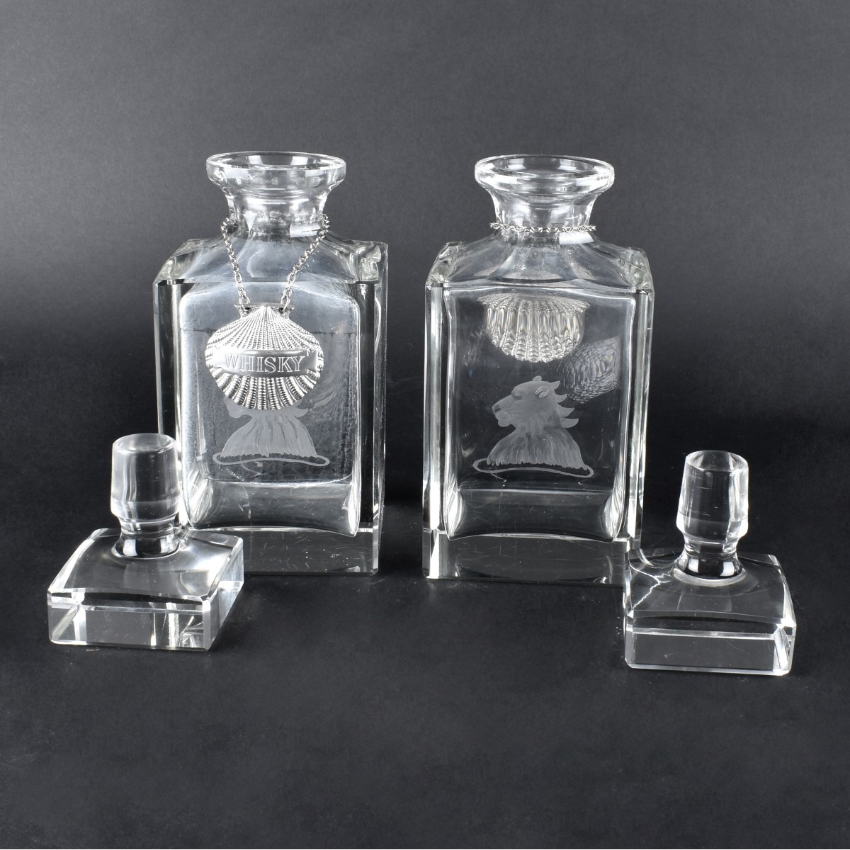 Four Crystal Decanters