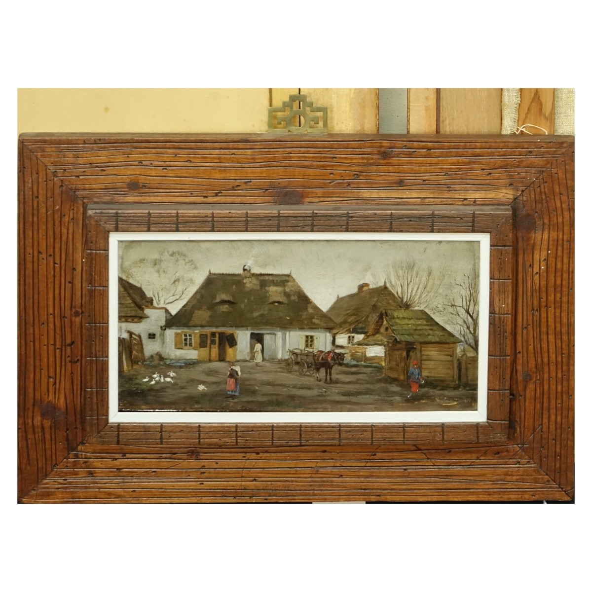 19/20C Polish School O/P Barn Scene