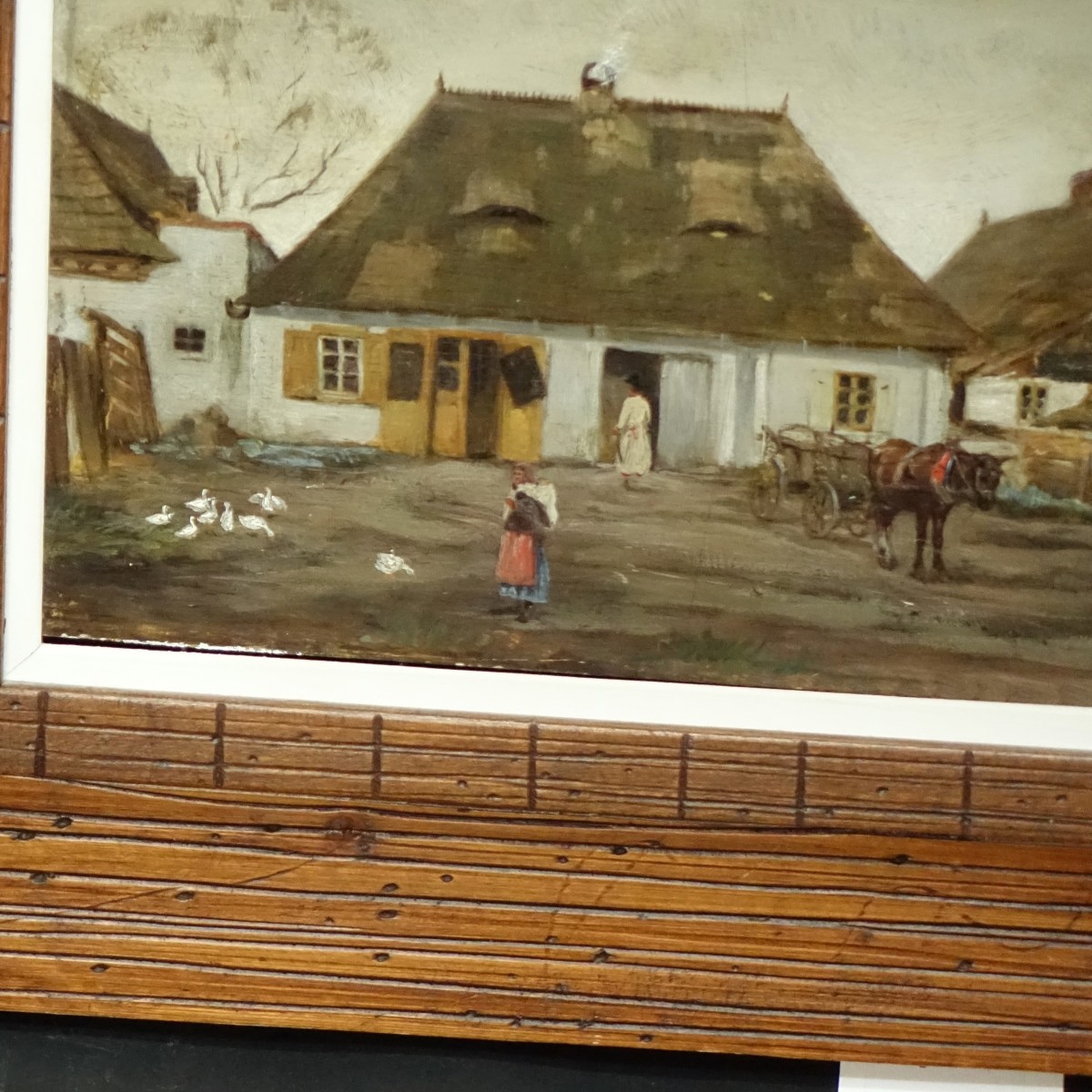 19/20C Polish School O/P Barn Scene