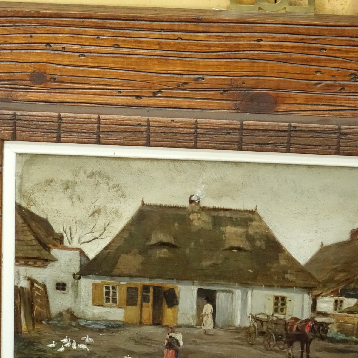 19/20C Polish School O/P Barn Scene