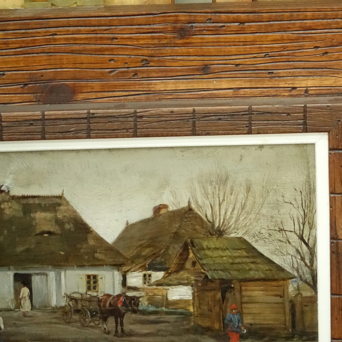 19/20C Polish School O/P Barn Scene