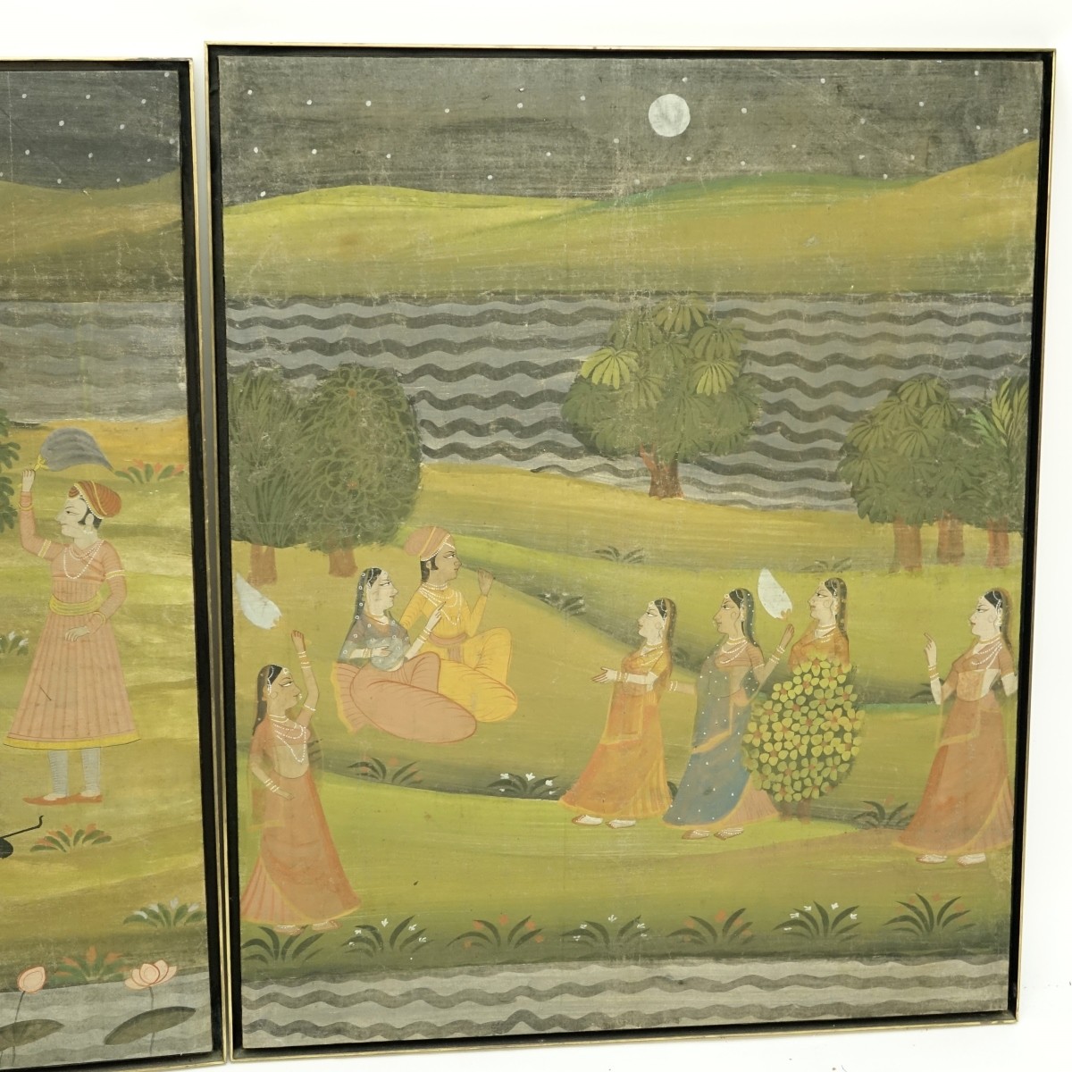 19th C. Indian Oil on Cloth