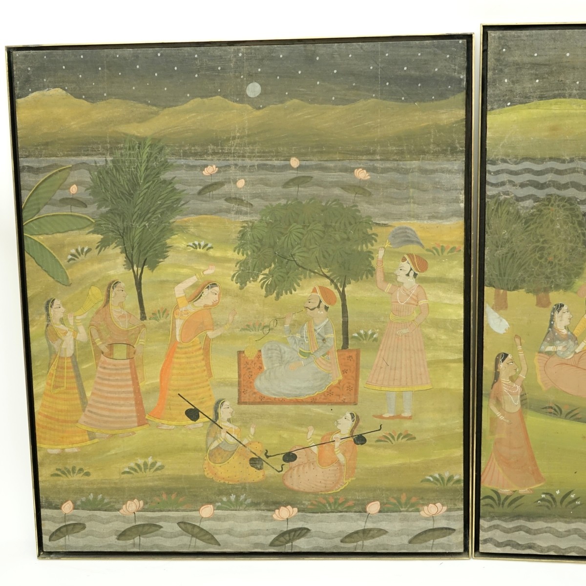 19th C. Indian Oil on Cloth