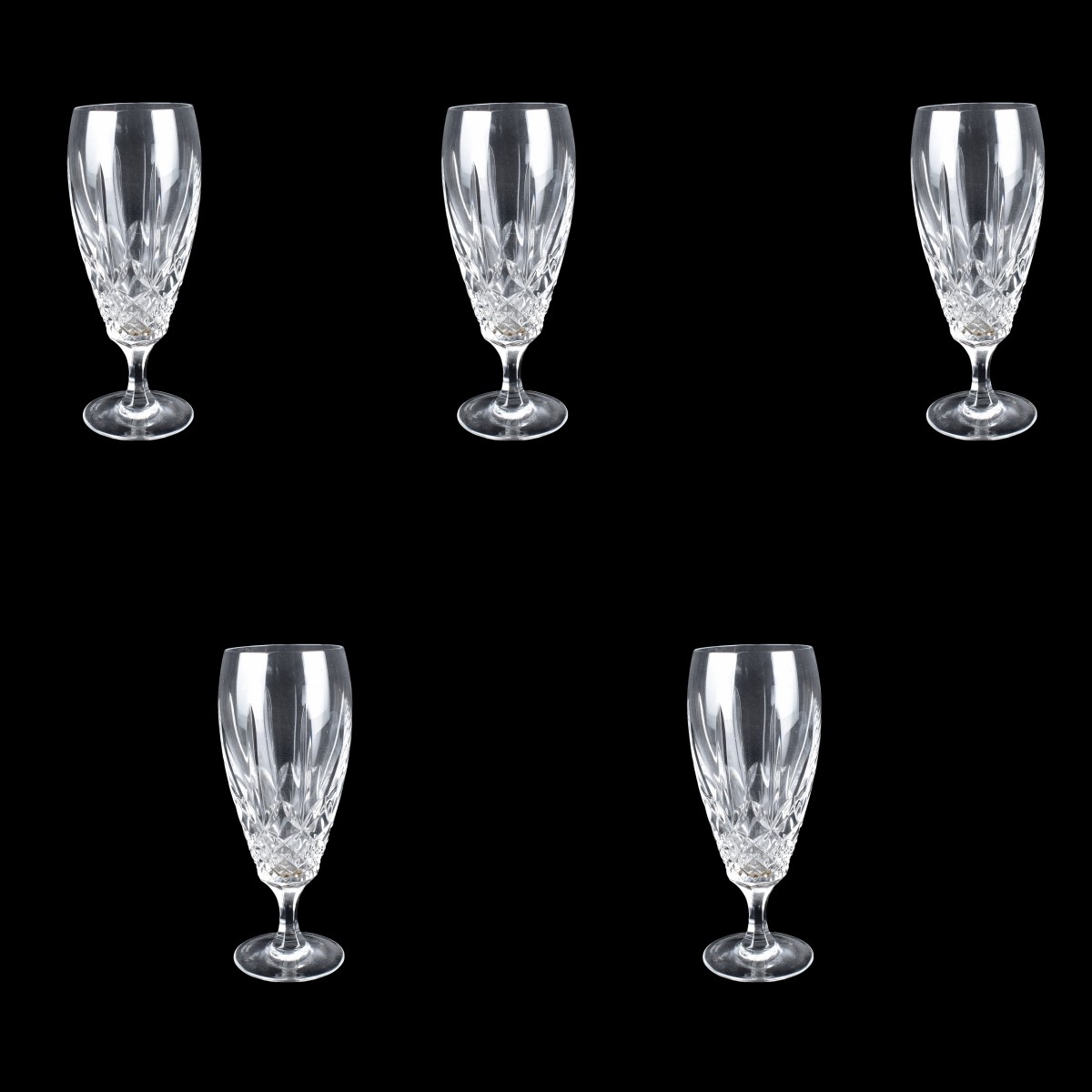 Five Waterford Lissadel Crystal Goblets