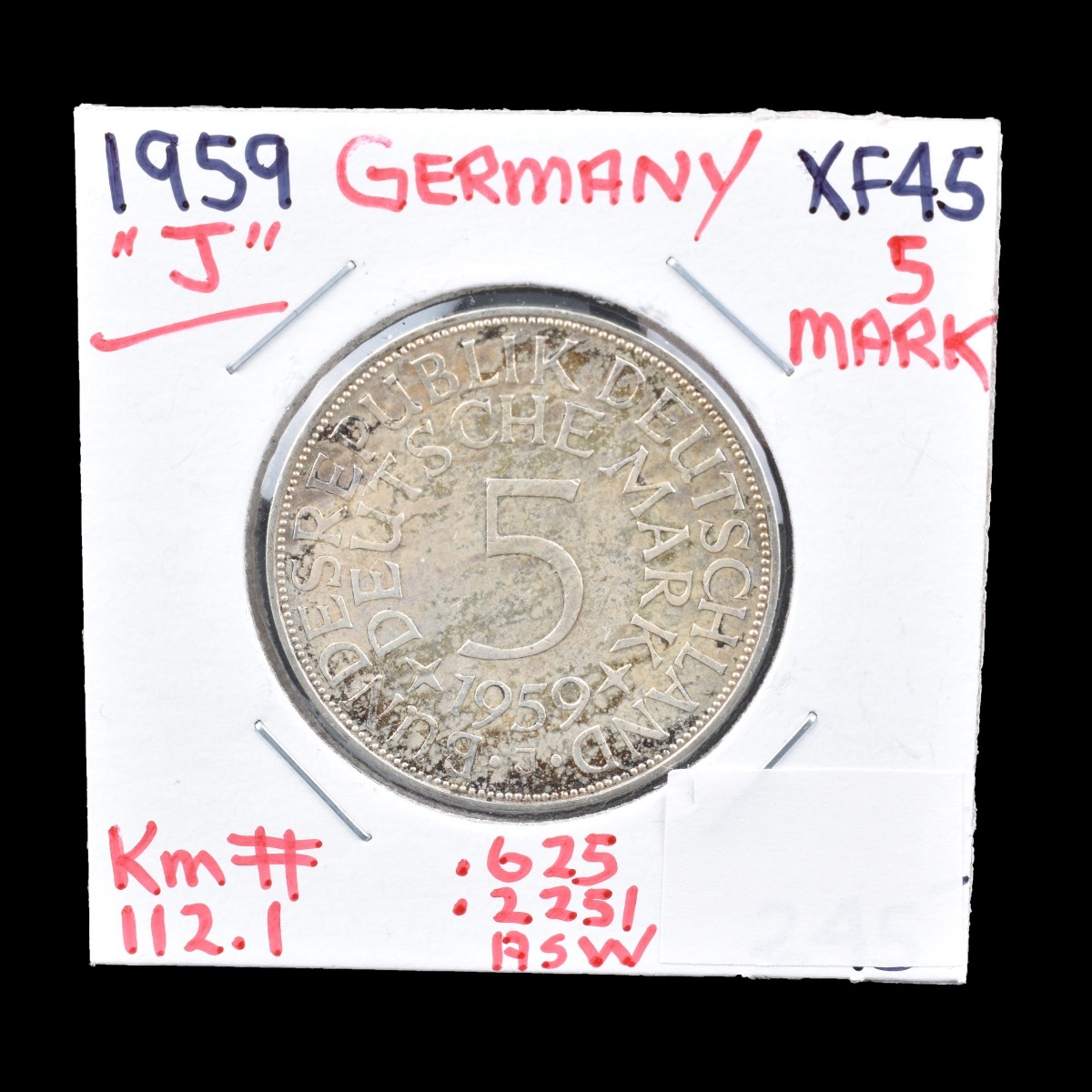 1959 Germany 5 Deutsche Mark