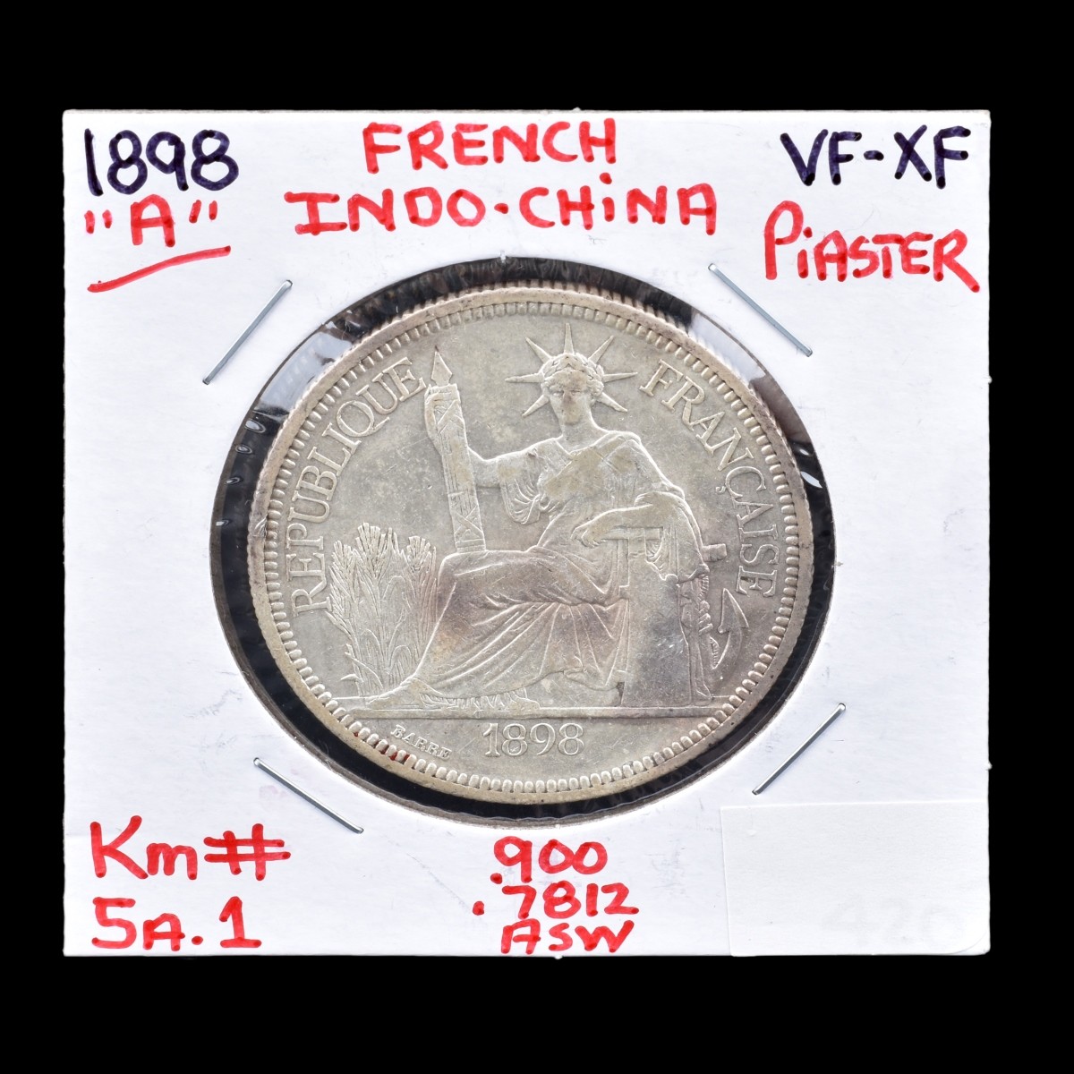 1898 Paris French Indo/China 1 Piestre