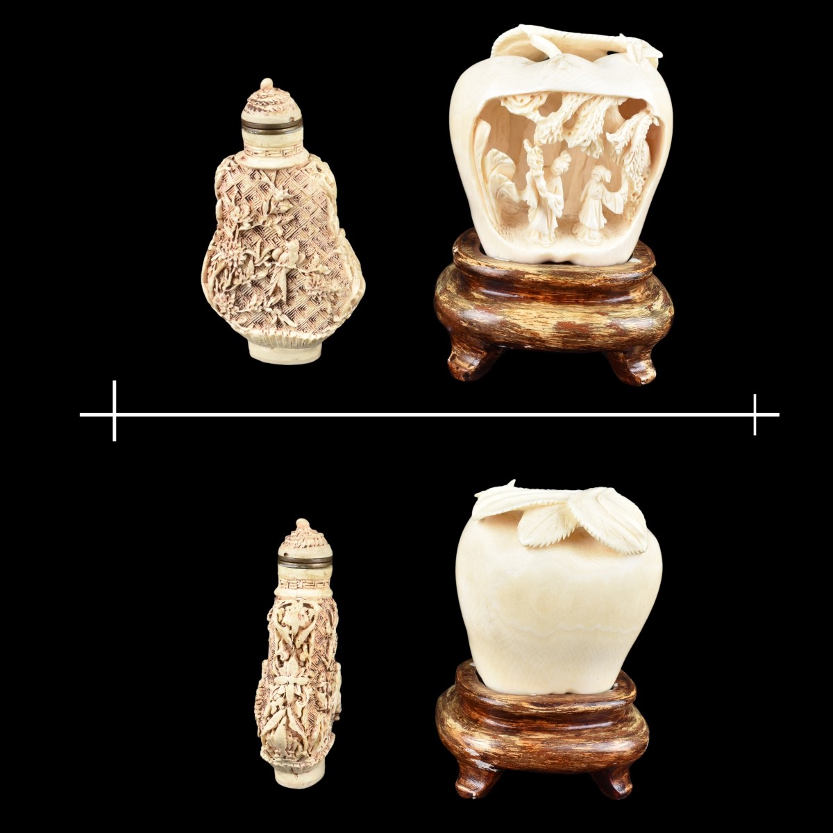 Seven Assorted Carved Ivory Figures