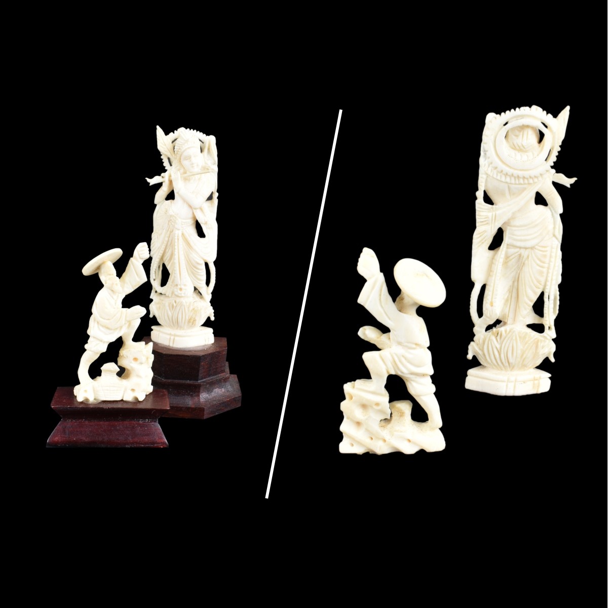 Seven Assorted Carved Ivory Figures