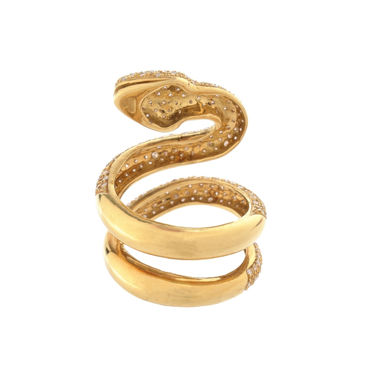 Vintage Diamond and 18K Snake Ring