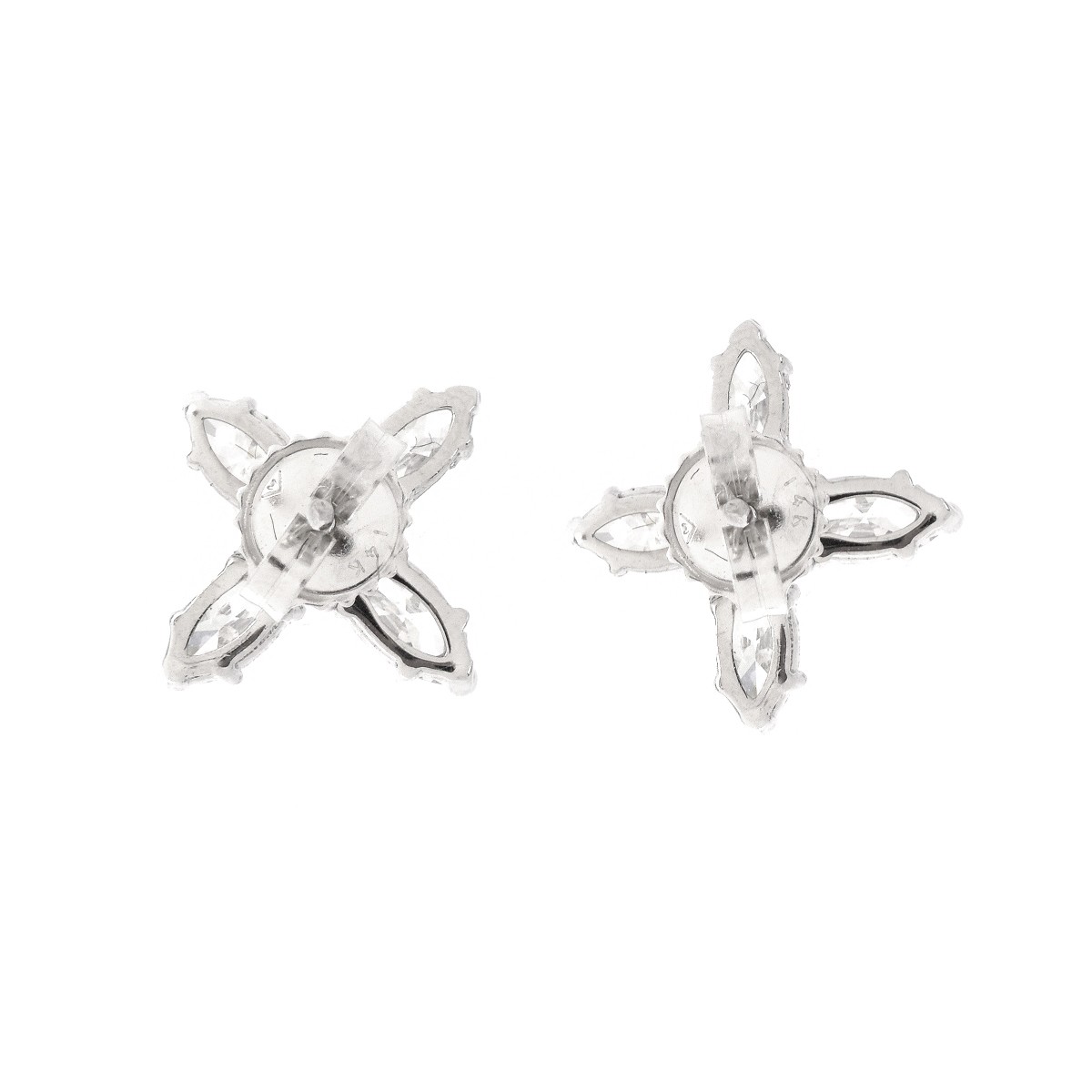 Diamond and 14K Flower Earrings