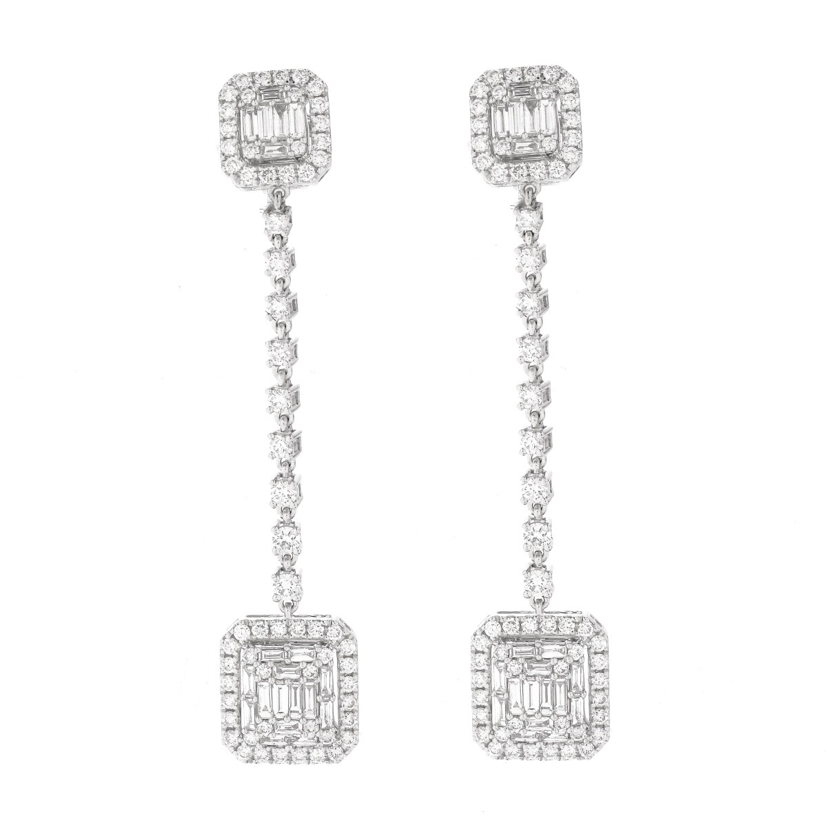 Diamond and 18K Pendant Earrings