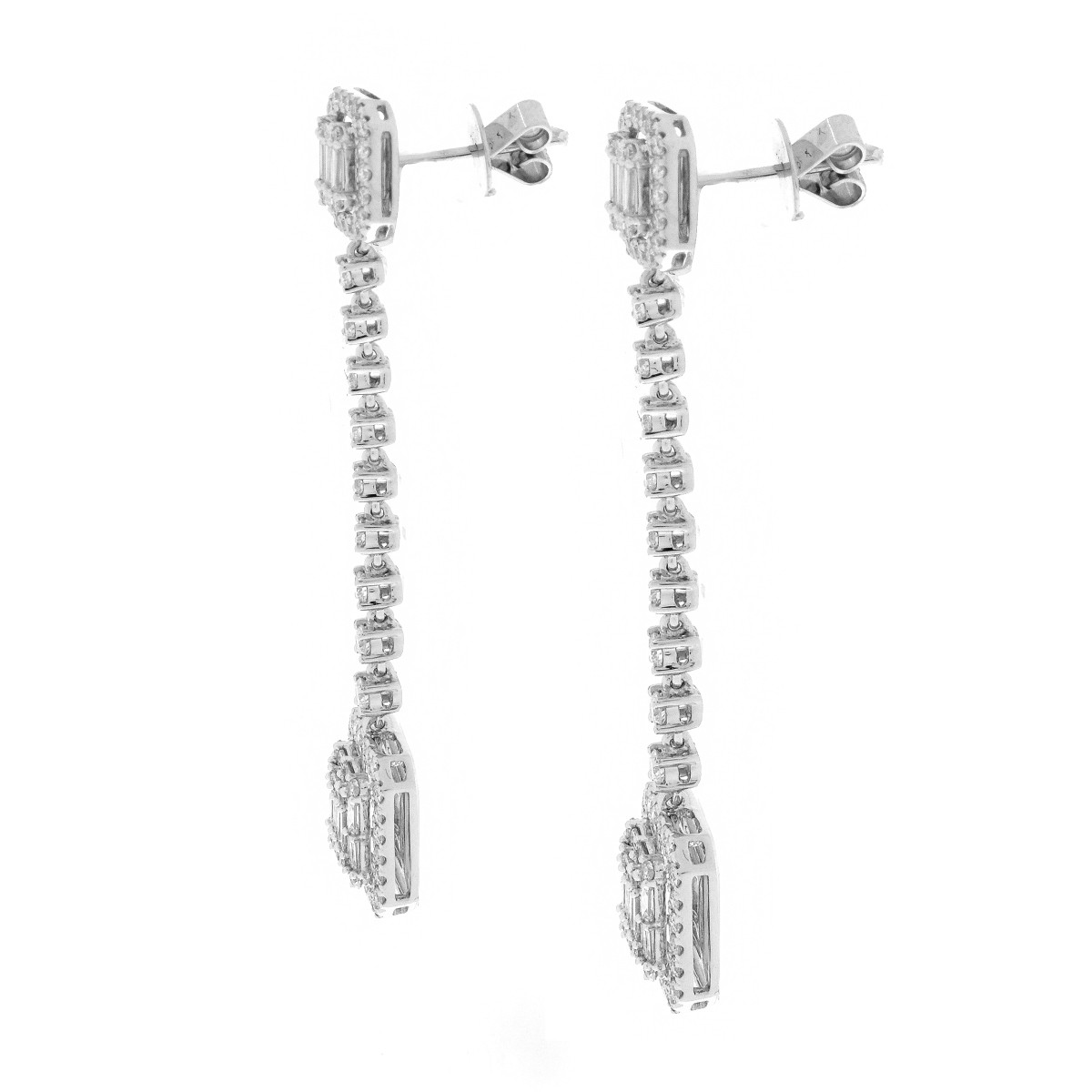 Diamond and 18K Pendant Earrings