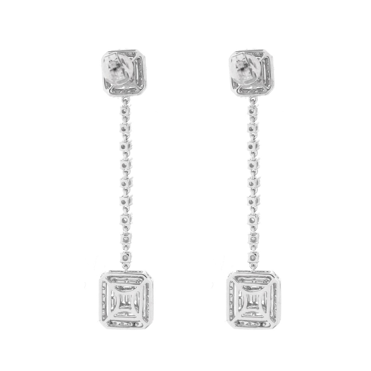 Diamond and 18K Pendant Earrings