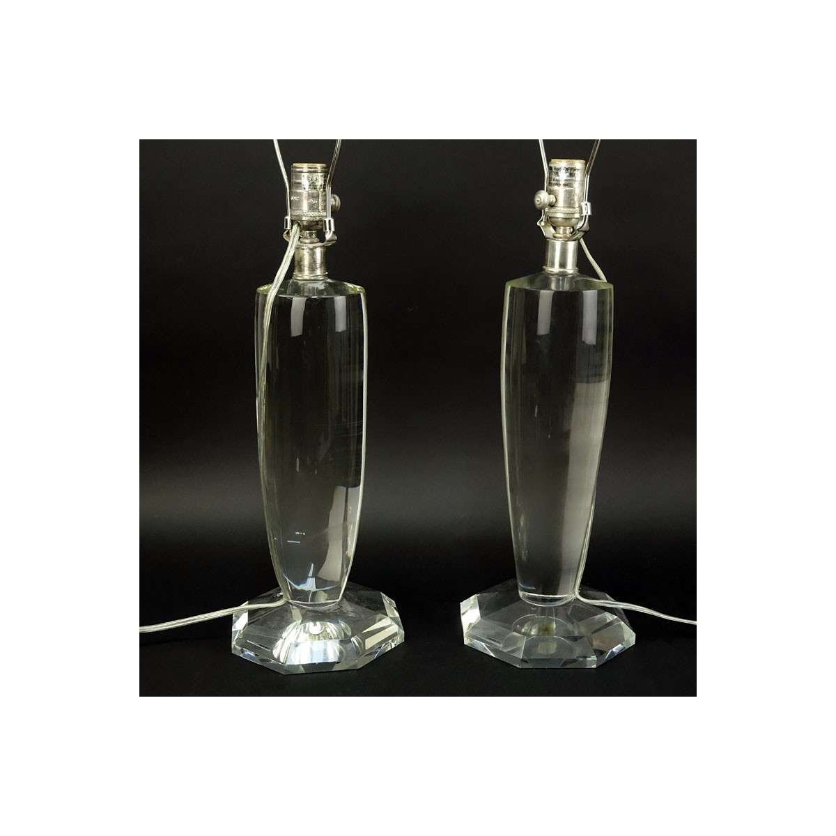 Pair of Visual Comfort & Co. Clear Crystal Lamps