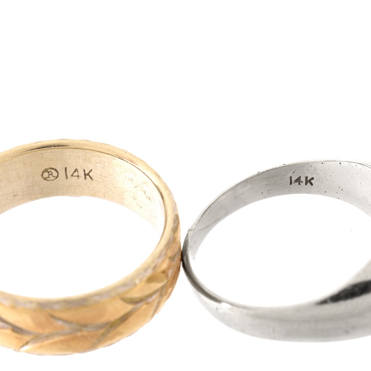 Two Men's 14K Ring Rings