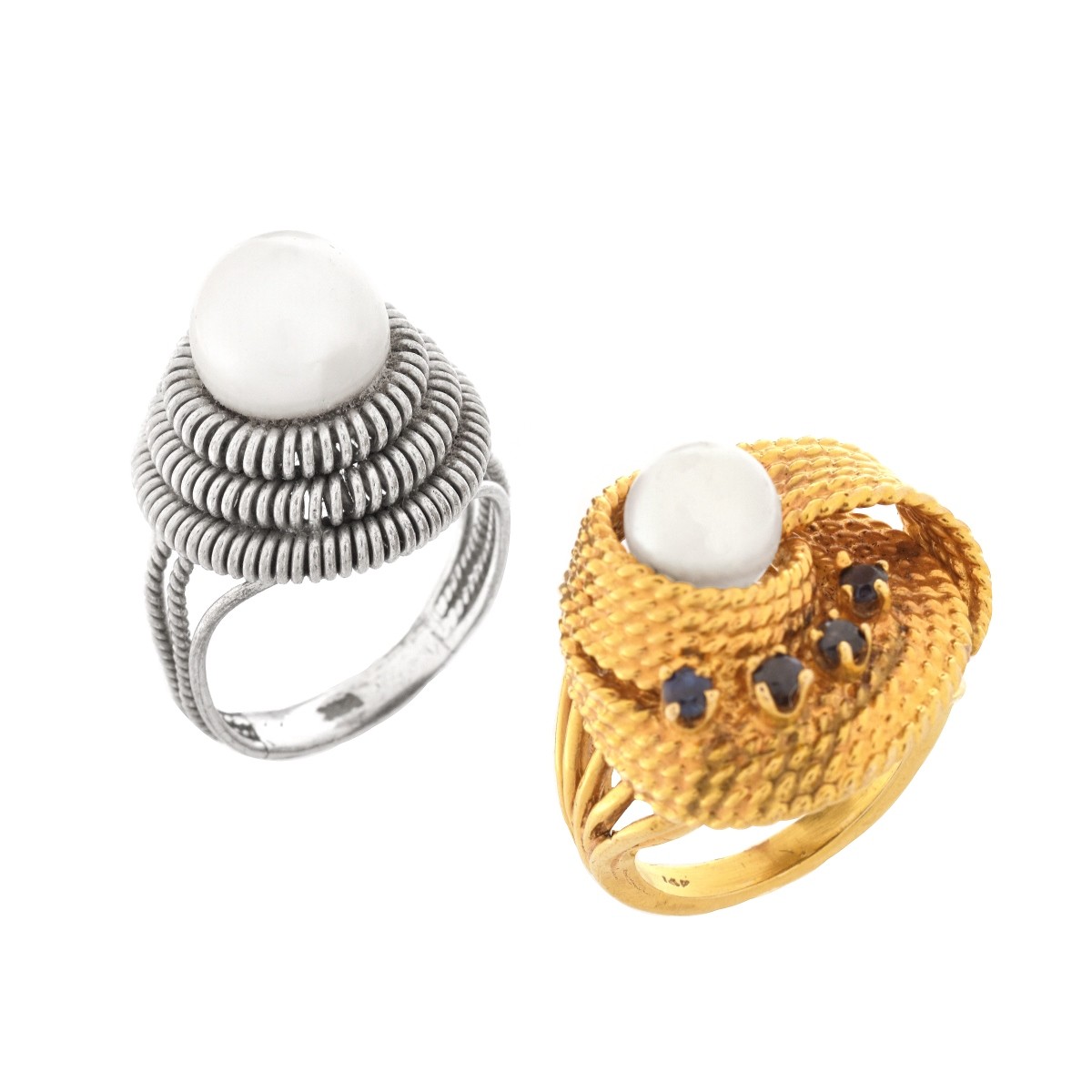 Two Vintage Pearl Rings