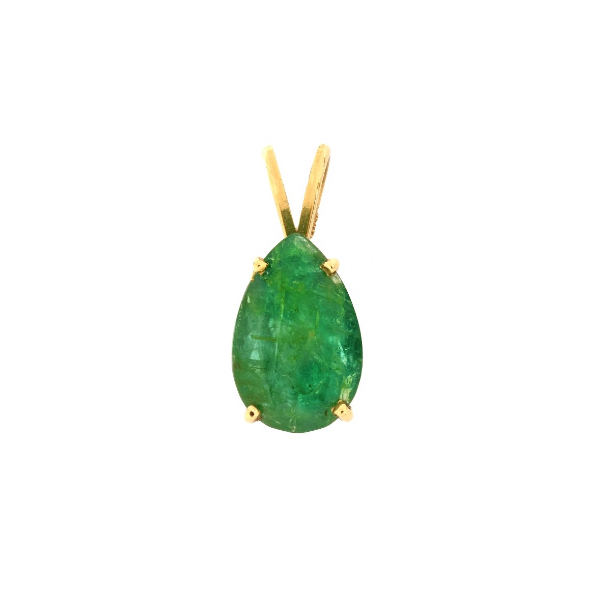 Emerald and 14K Pendant and Earrings