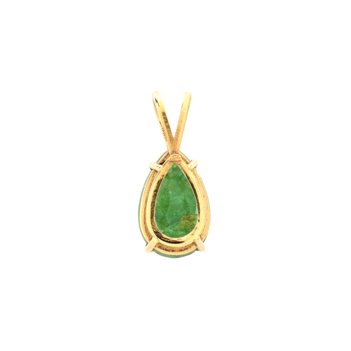 Emerald and 14K Pendant and Earrings