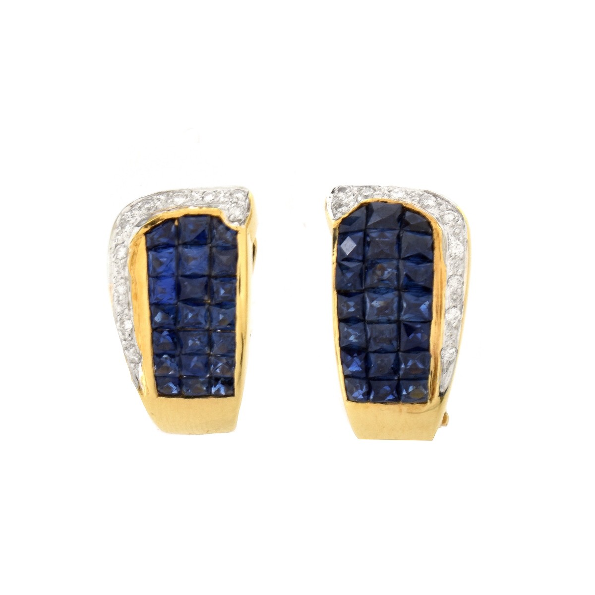 Sapphire, Diamond and 18K Earrings