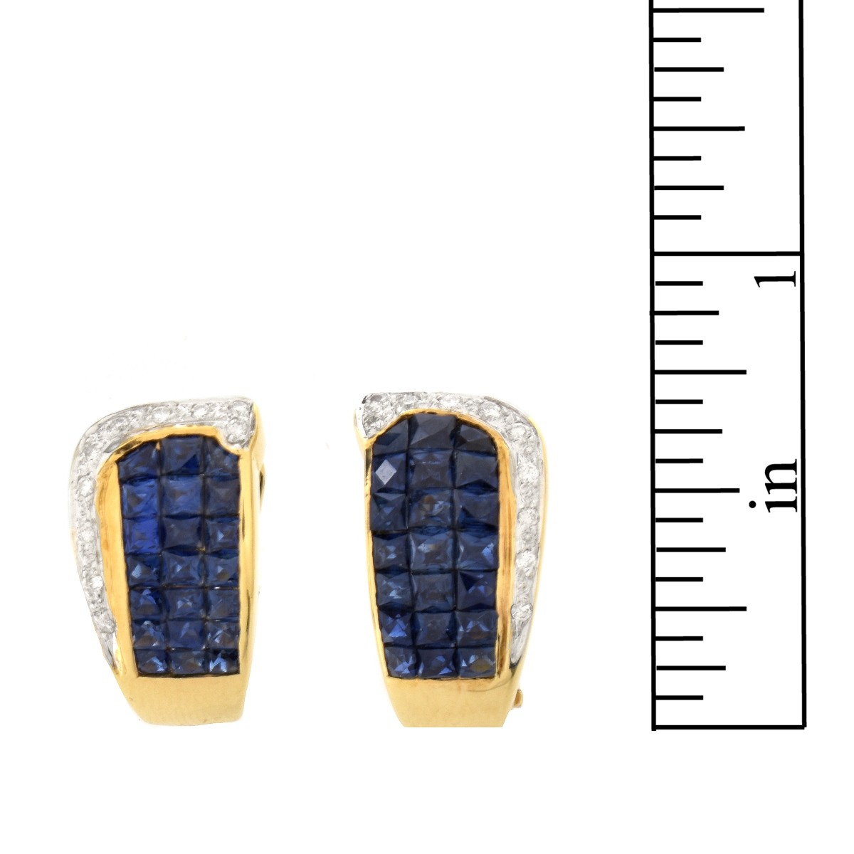 Sapphire, Diamond and 18K Earrings