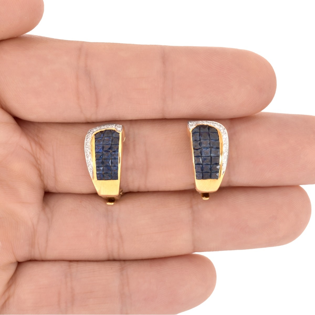 Sapphire, Diamond and 18K Earrings