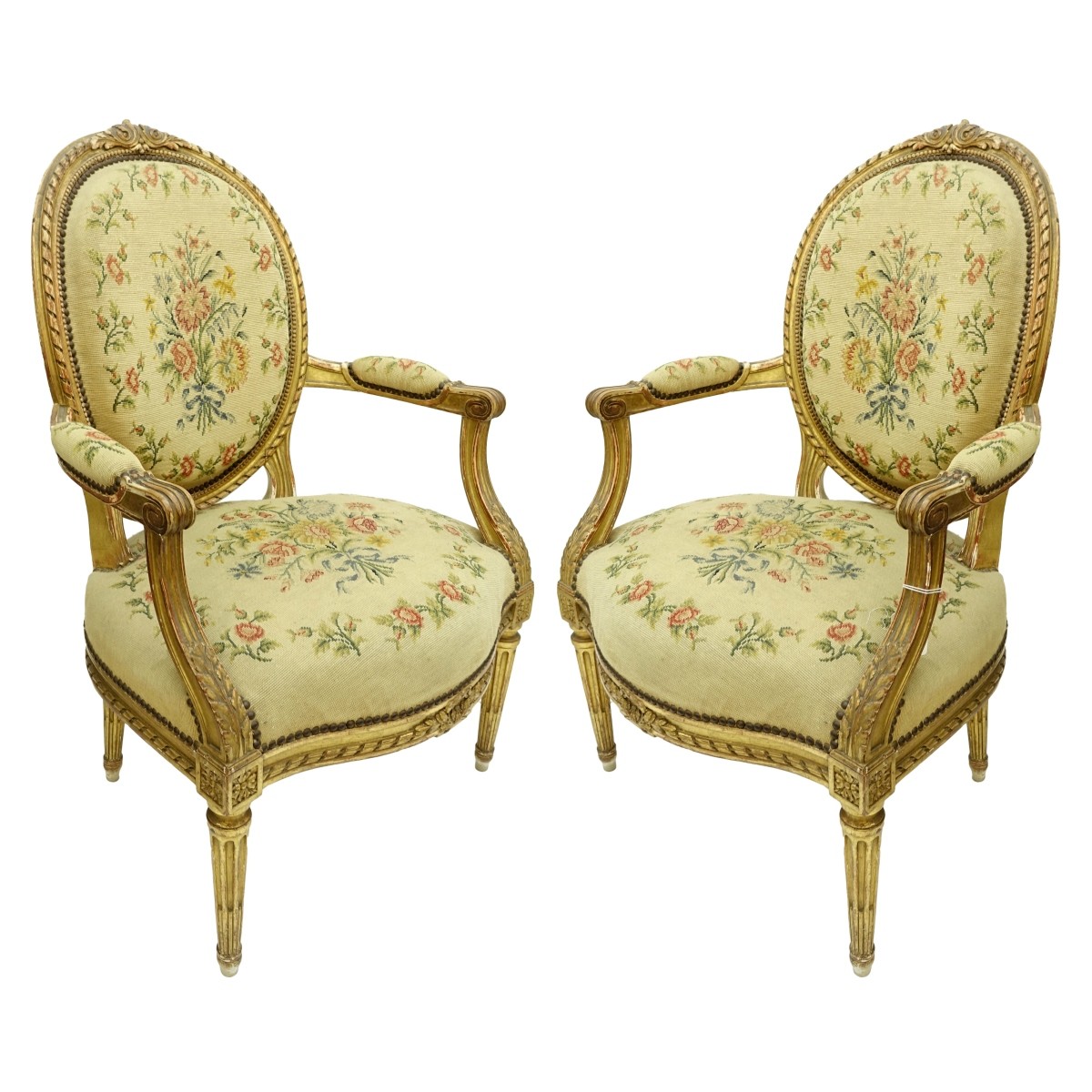 Louis XVI Style Arm Chairs