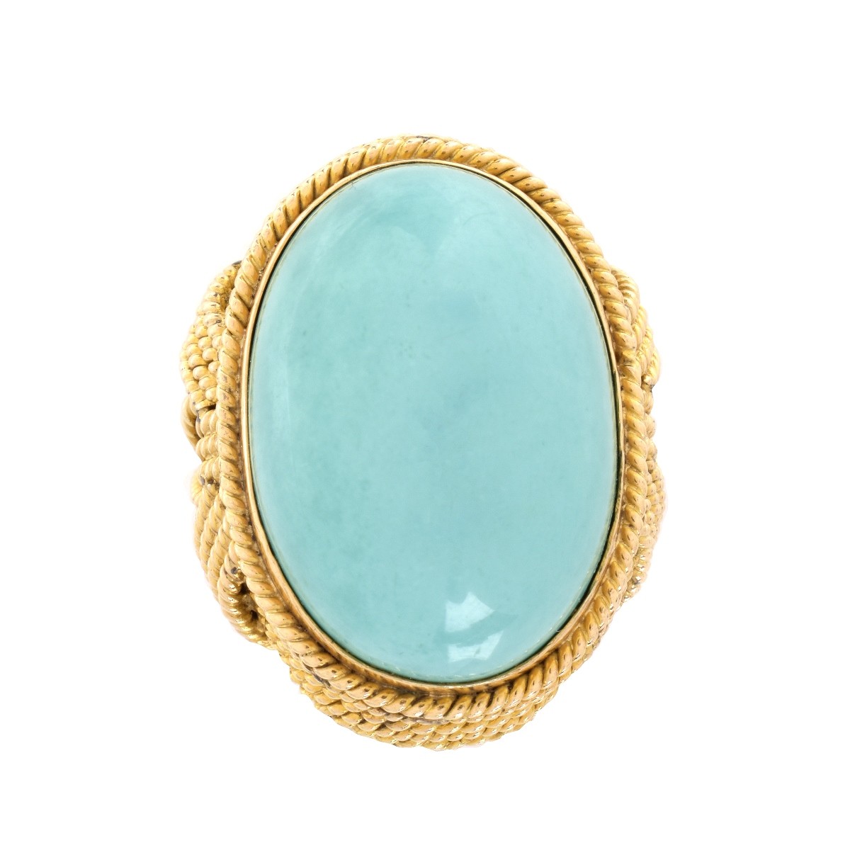 1960s Turquoise and 14K Ring