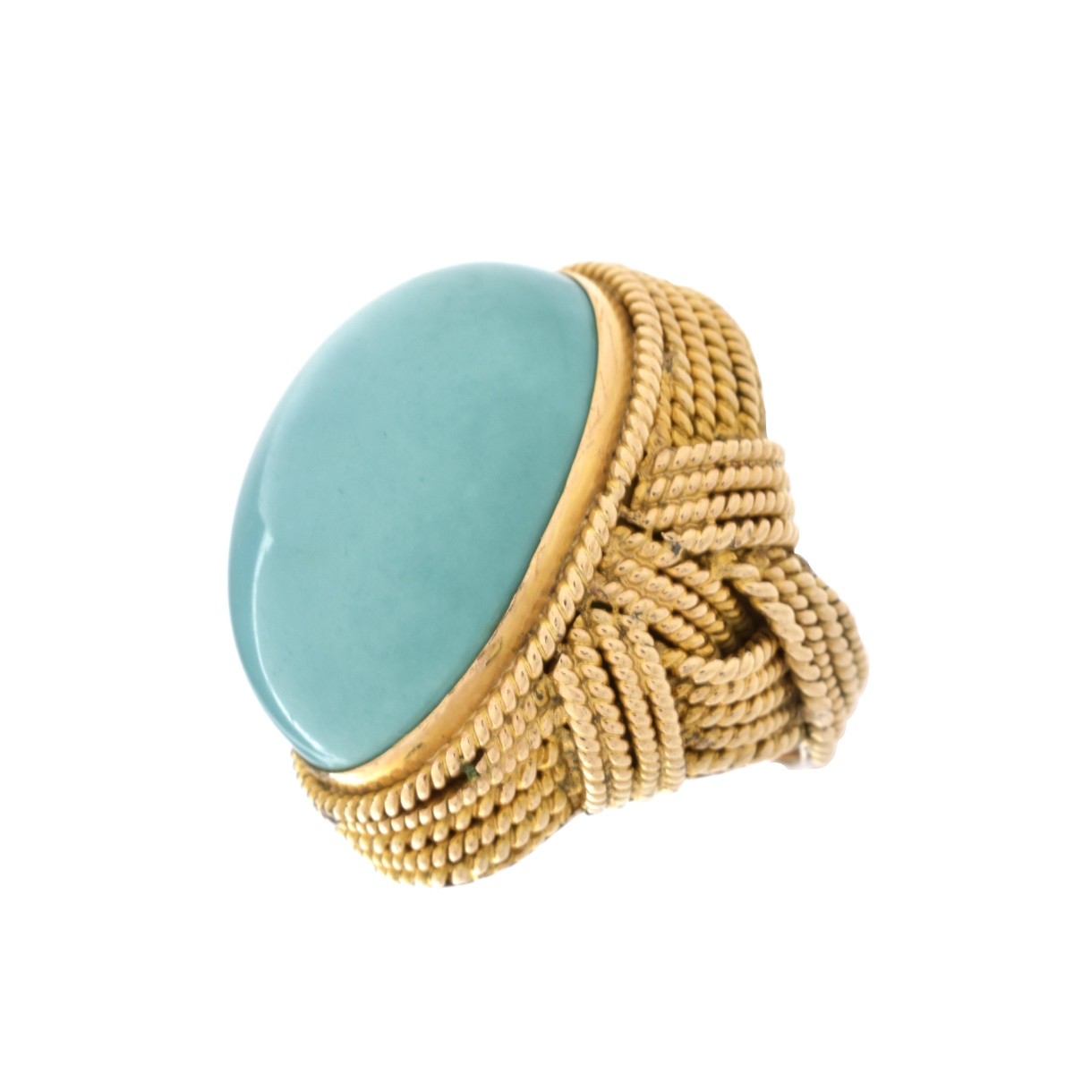 1960s Turquoise and 14K Ring