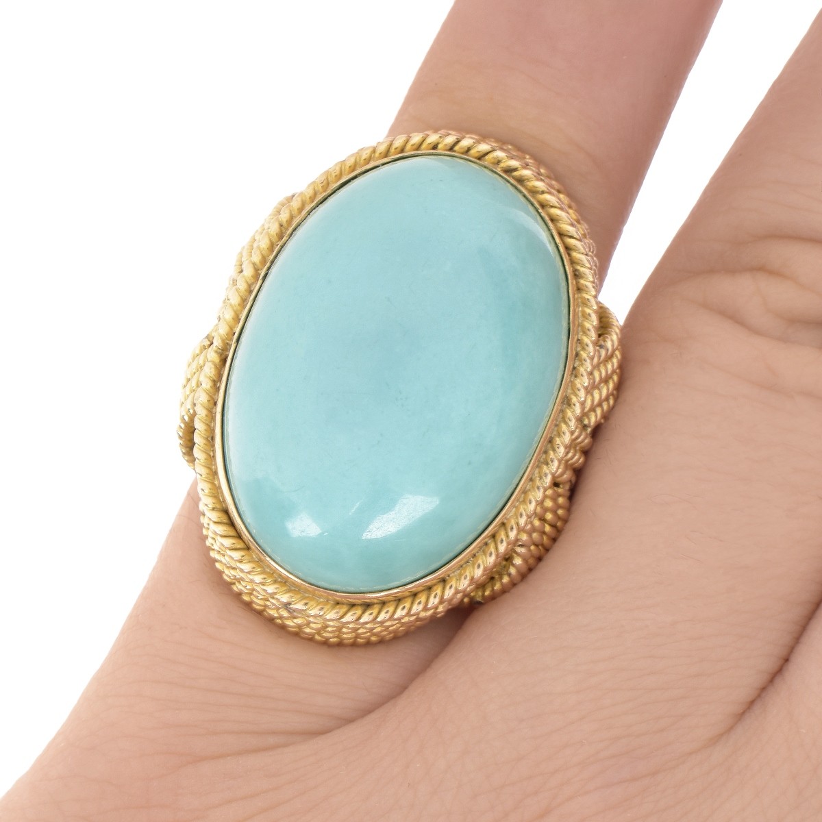 1960s Turquoise and 14K Ring