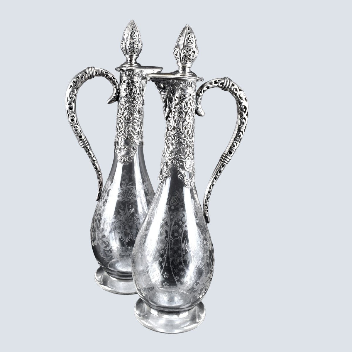 German 800 Silver Decanters