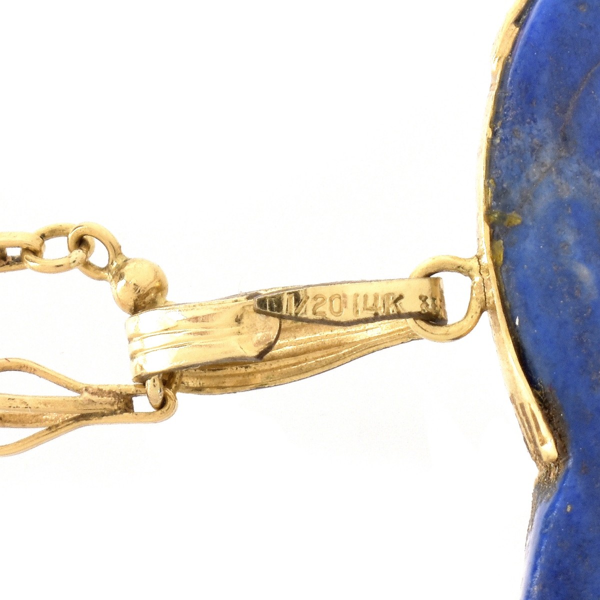 Vintage 14K and Lapis Elephant Necklace