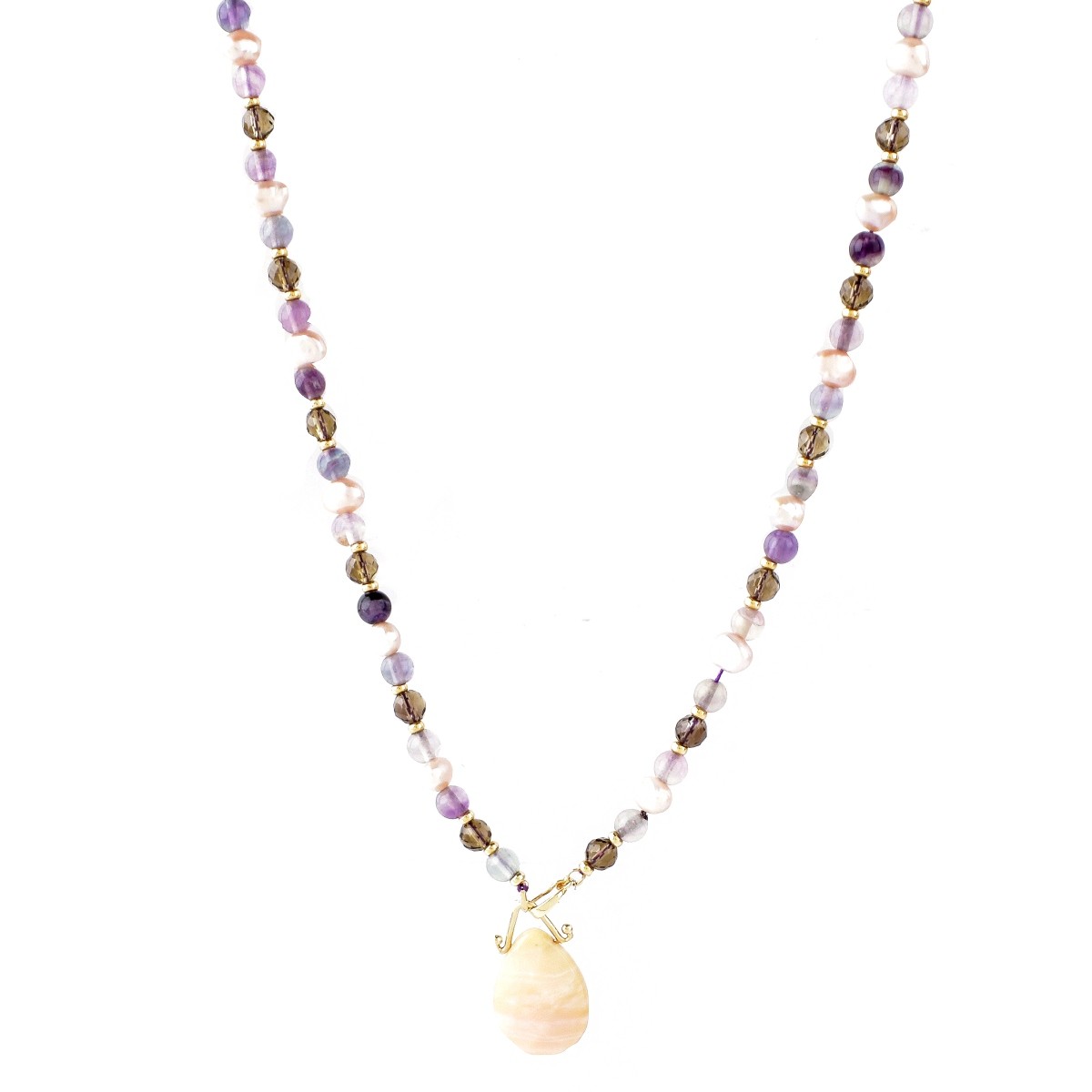 Gemstone, Pearl and 14K Necklace