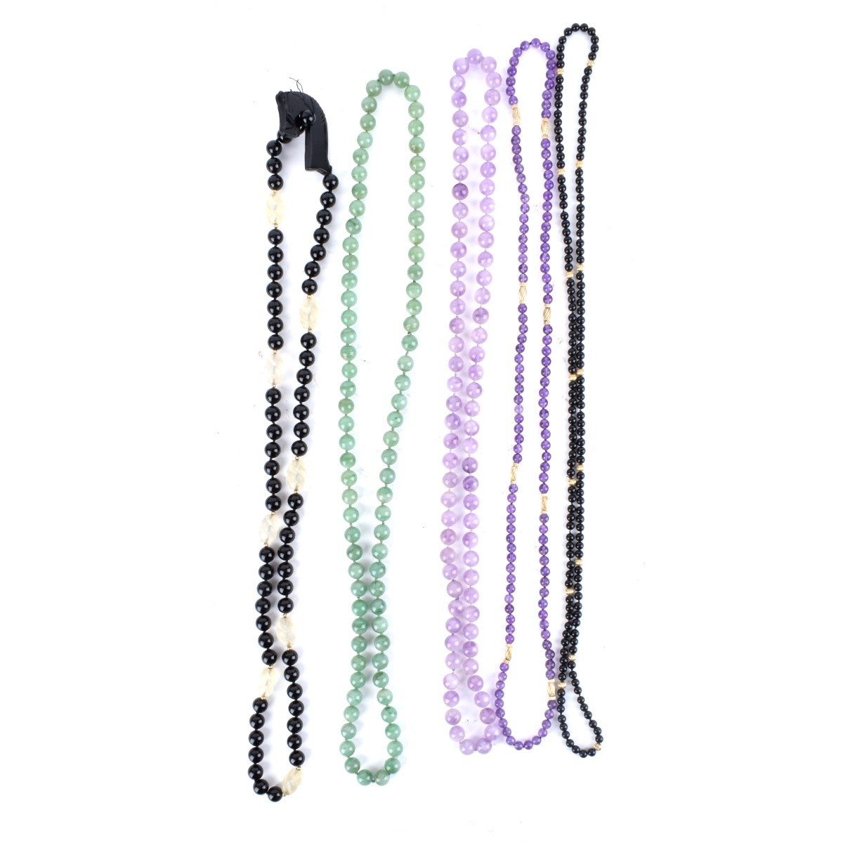 Five Gemstone Bead Necklaces