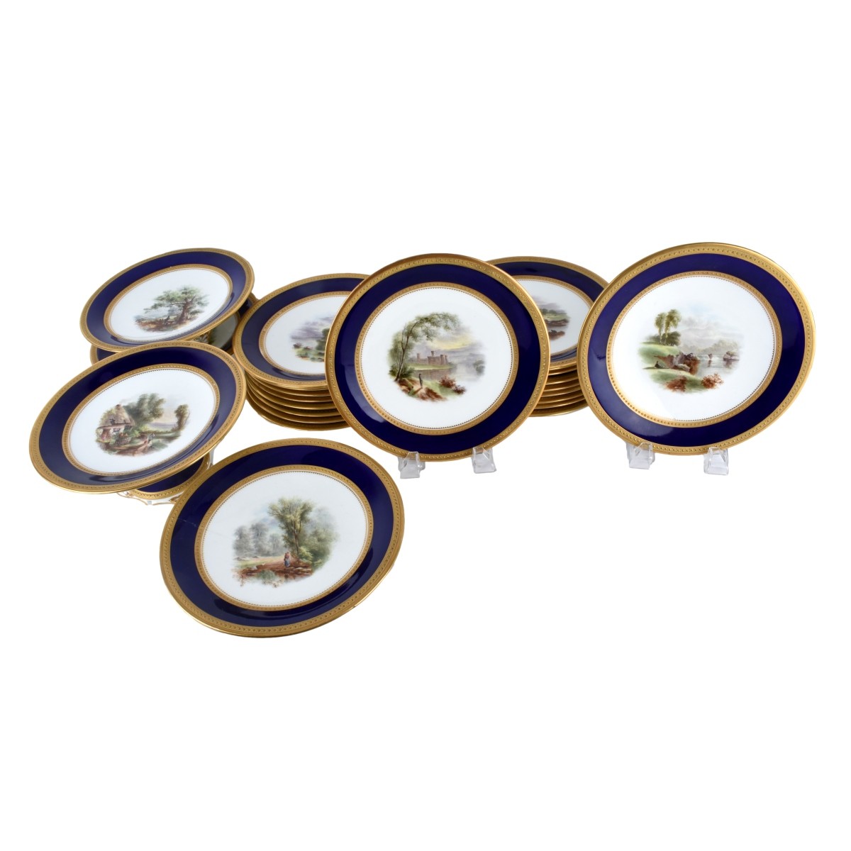 23 Pc Antique Royal Worcester Desert H/P Set