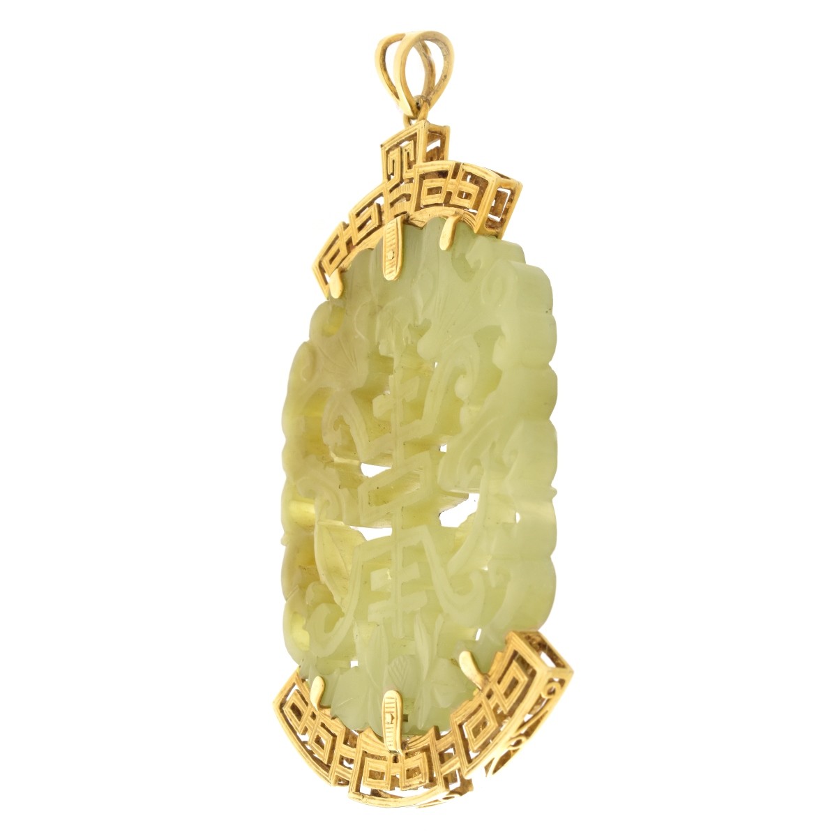 Jade and 14K pendant