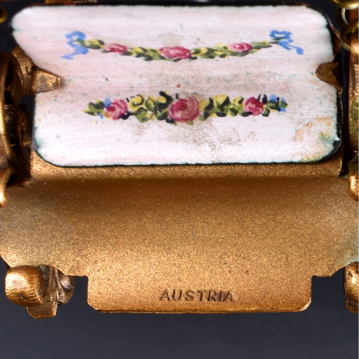 Miniature Enamel and Brass Carriage
