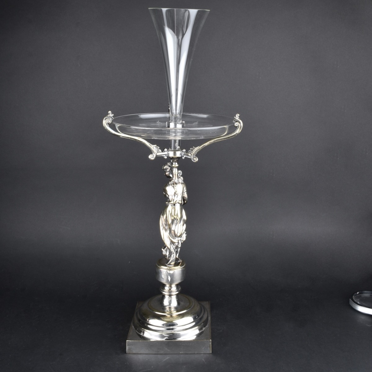 Crystal and Brass Epergne